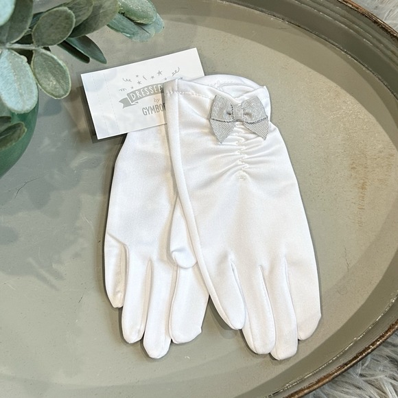 Dressed Up By GYMBOREE Girls White Dress Gloves Size Small New - Picture 1 of 4